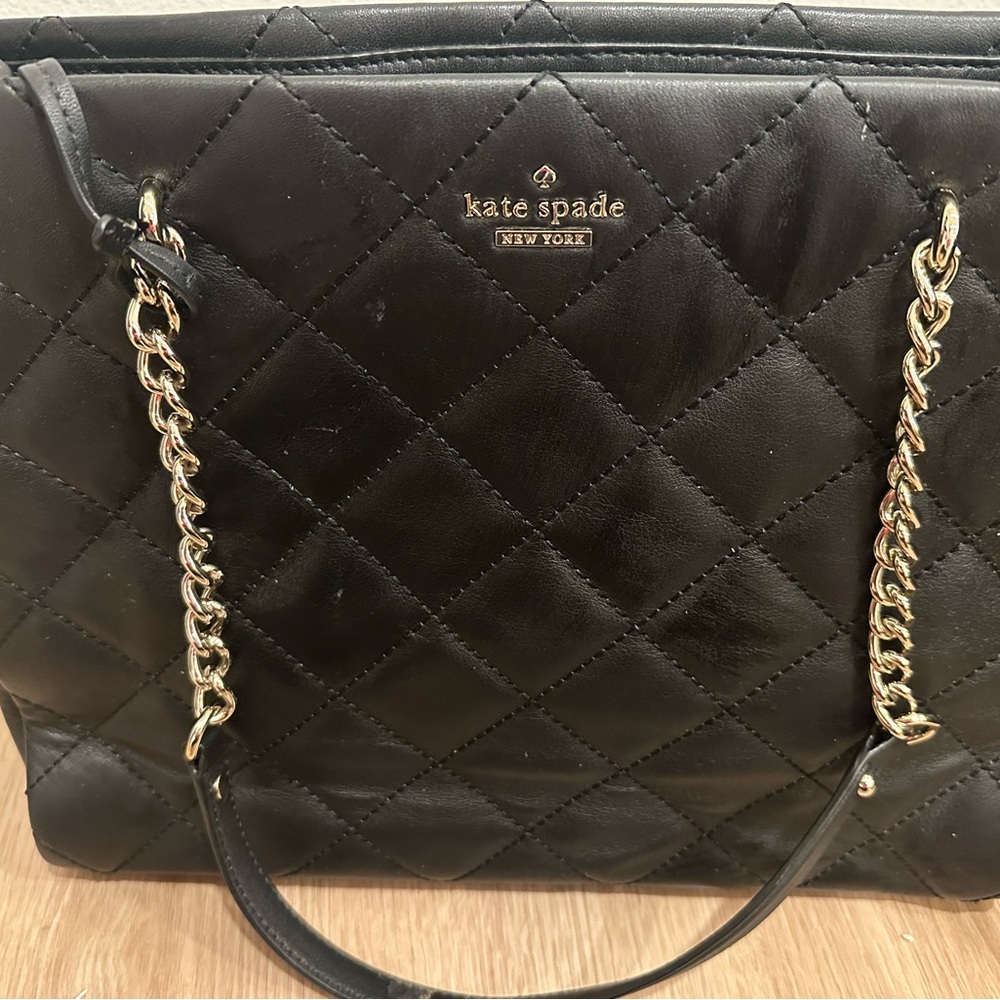 Kate Spade Black Quilted Leather Tote Bag-Emerson phoebe tote